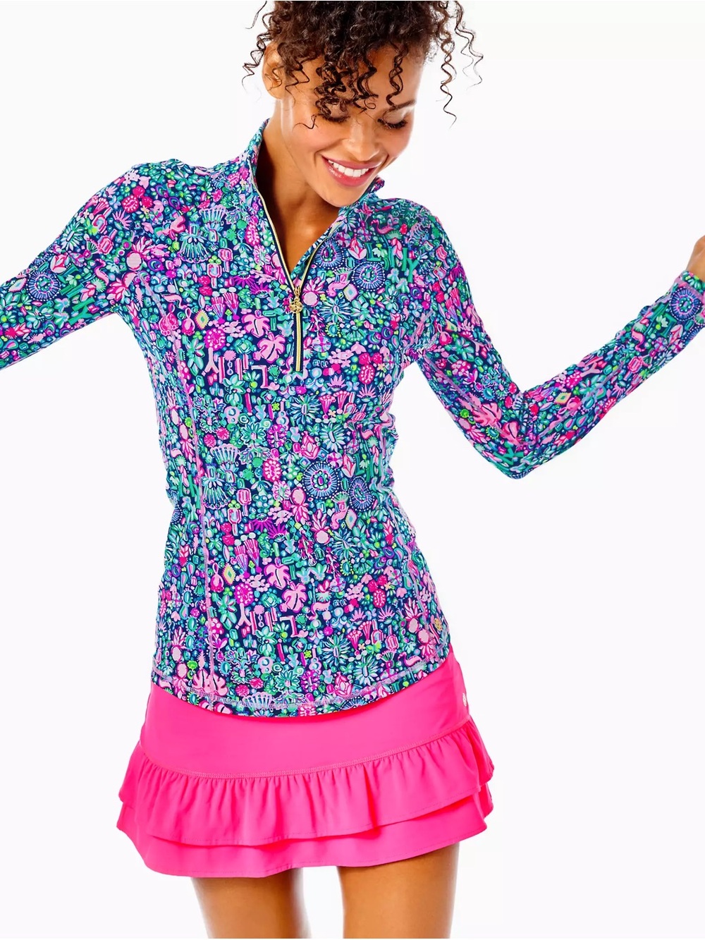 ✨ Lilly Pulitzer Luxletic Justine Half Zip Pullover in Low Tide Navy ✨